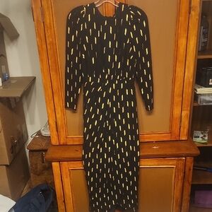 Yumi Kim Black and Yellow Long Sleeve Dress